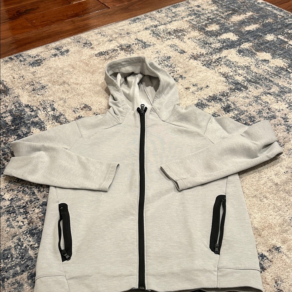 Old Navy Gray Fleece Hoodie with Black Accents